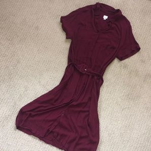 Maroon Midi Dress